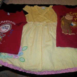 GIRLS SUNDRESS AND 2 TEE SHIRTS, CURIOUS, ENCENADA